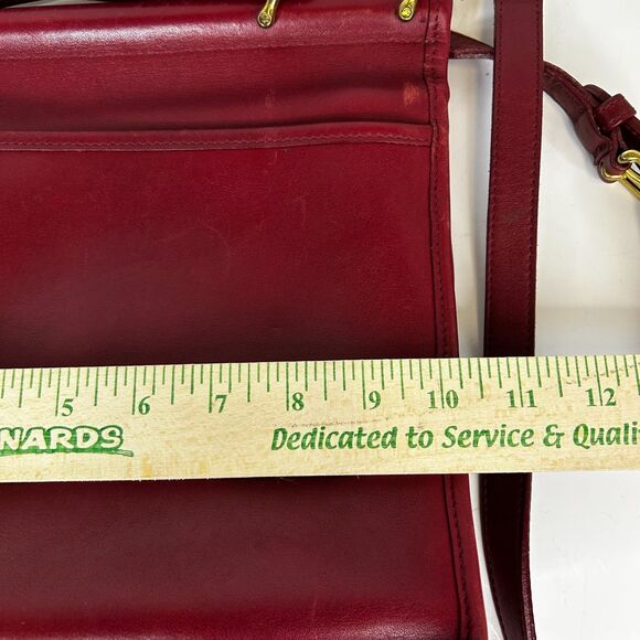 Coach Vintage 9927 Willis Red Leather Brass Top Handle Satchel Shoulder Bag - Picture 13 of 16